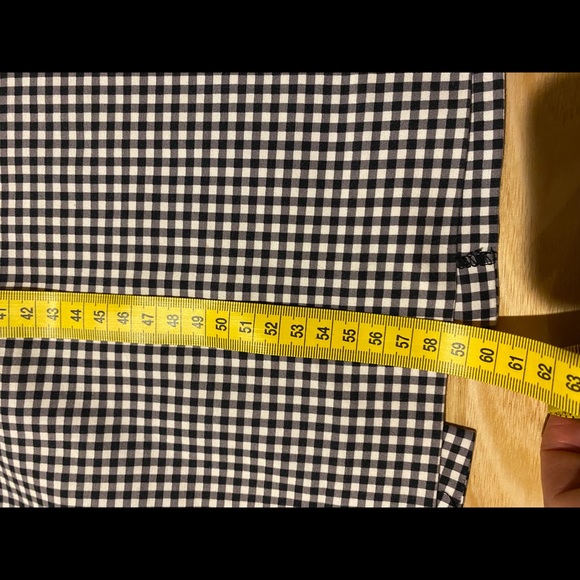 Zara black and white check stretch cotton skirt 10 - Picture 6 of 9